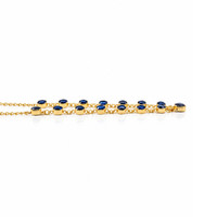 11.34 Ct.Tw.Total Carat Weight Blue Kyanite Bezel Necklace, 18K Gold Plated Silver Image