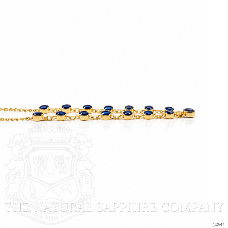 11.34 Ct.Tw. Blue Kyanite Bezel Necklace, 18K Gold Plated Silver