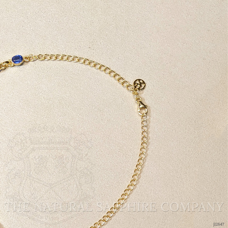 11.34 Ct.Tw. Blue Kyanite Bezel Necklace, 18K Gold Plated Silver
