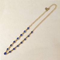 11.34 Ct.Tw.Total Carat Weight Blue Kyanite Bezel Necklace, 18K Gold Plated Silver Life Style