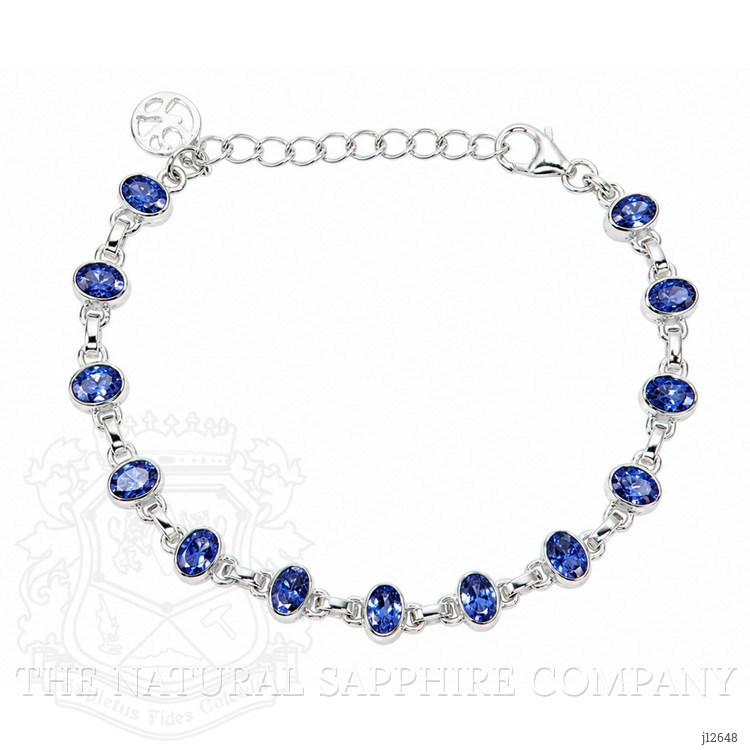 5.71 Ct.Tw. Violetish Blue Tanzanite Bezel Bracelet, Silver