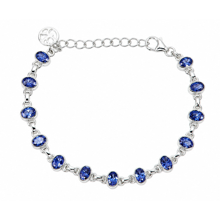 5.71 Ct.Tw. Violetish Blue Tanzanite Bezel Bracelet, Silver