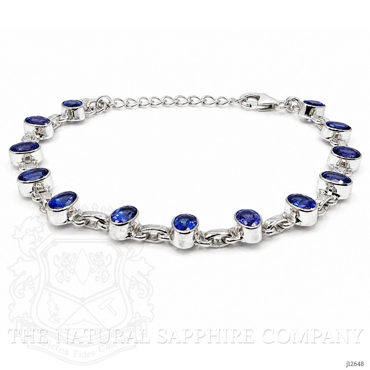 5.71 Ct.Tw. Violetish Blue Tanzanite Bezel Bracelet, Silver