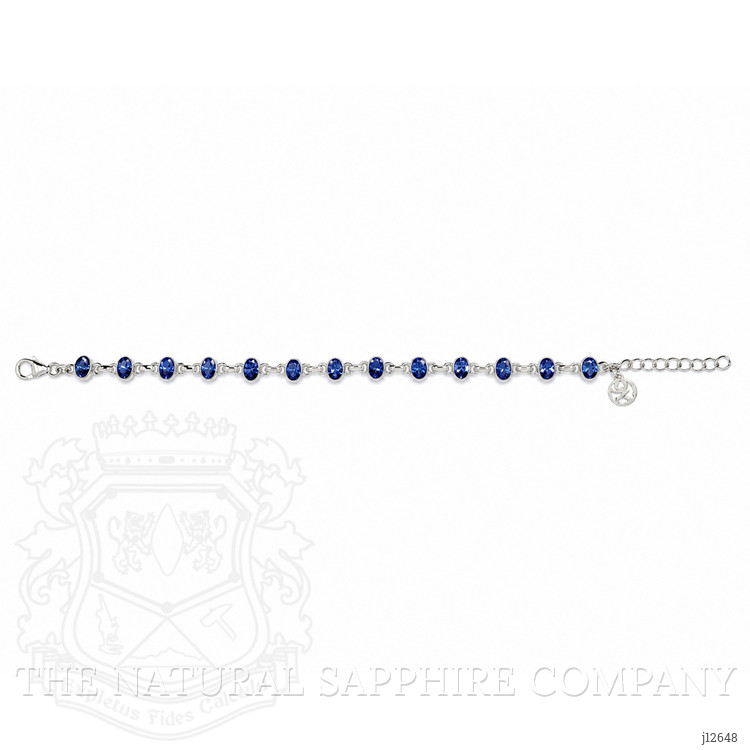 5.71 Ct.Tw. Violetish Blue Tanzanite Bezel Bracelet, Silver