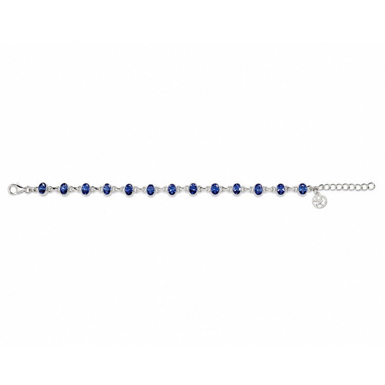 5.71 Ct.Tw. Violetish Blue Tanzanite Bezel Bracelet, Silver