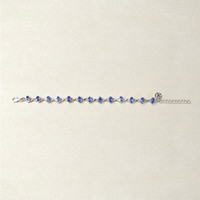 5.71&nbsp;Ct.Tw.Total Carat Weight Violetish Blue Tanzanite Bezel Bracelet, Silver Life Style