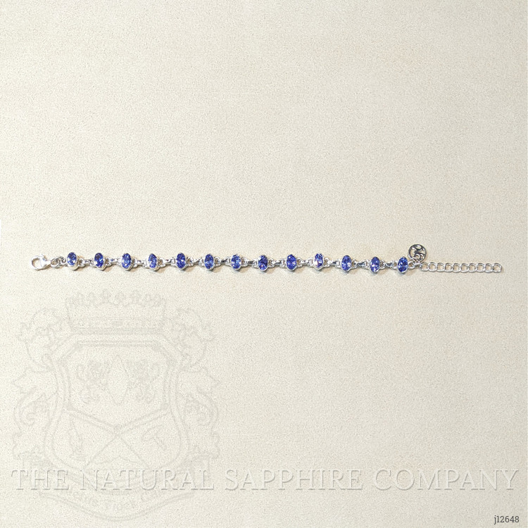 5.71 Ct.Tw. Violetish Blue Tanzanite Bezel Bracelet, Silver