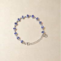 5.71 Ct.Tw.Total Carat Weight Violetish Blue Tanzanite Bezel Bracelet, Silver Life Style