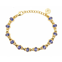 4.90 Ct.Tw. Tanzanite 18K Gold Plated Silver bracelet