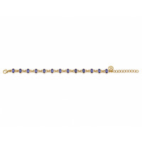 4.90&nbsp;Ct.Tw.Total Carat Weight Violetish Blue Tanzanite Bezel Bracelet, 18K Gold Plated Silver Image