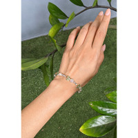 12.26&nbsp;Ct.Tw.Total Carat Weight Green (Lime Green) Peridot, Multi Color White Opal (Light Opal) and Yellow Citrine Bezel Bracelet, Silver Life Style