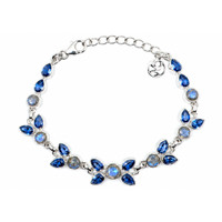 12.56 Ct.Tw. Labradorite and Kyanite Silver bracelet