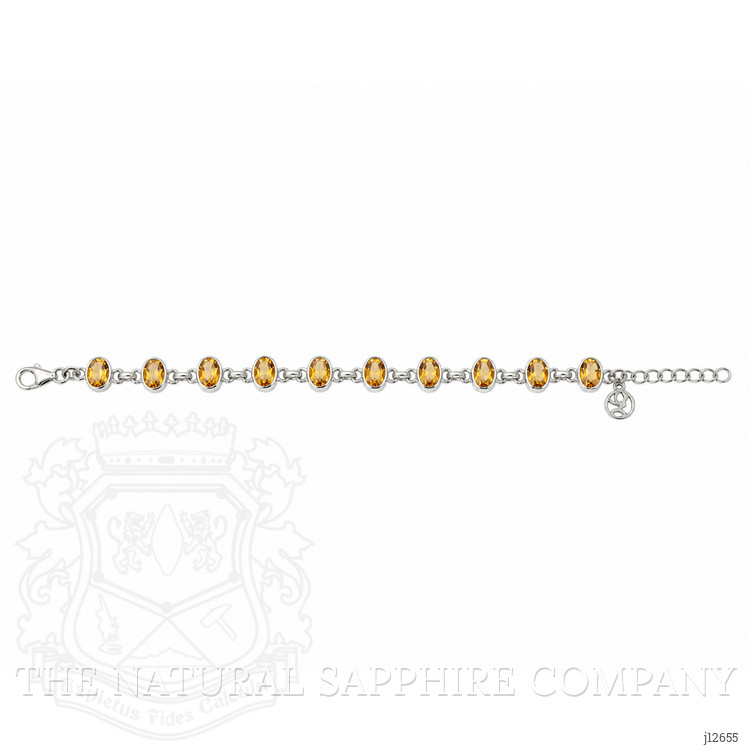 10.53 Ct.Tw. Yellow Citrine Bezel Bracelet, Silver