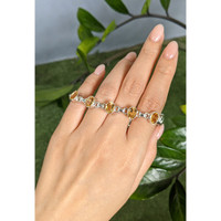 10.53&nbsp;Ct.Tw.Total Carat Weight Yellow Citrine Bezel Bracelet, Silver Life Style
