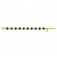 5.41 Ct.Tw.Total Carat Weight Multi Color Opal Bezel Bracelet, 18K Gold Plated Silver Image
