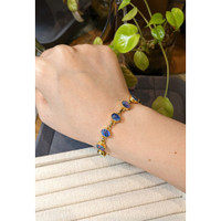 5.41 Ct.Tw.Total Carat Weight Multi Color Opal Bezel Bracelet, 18K Gold Plated Silver Life Style