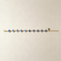5.41 Ct.Tw.Total Carat Weight Multi Color Opal Bezel Bracelet, 18K Gold Plated Silver Life Style