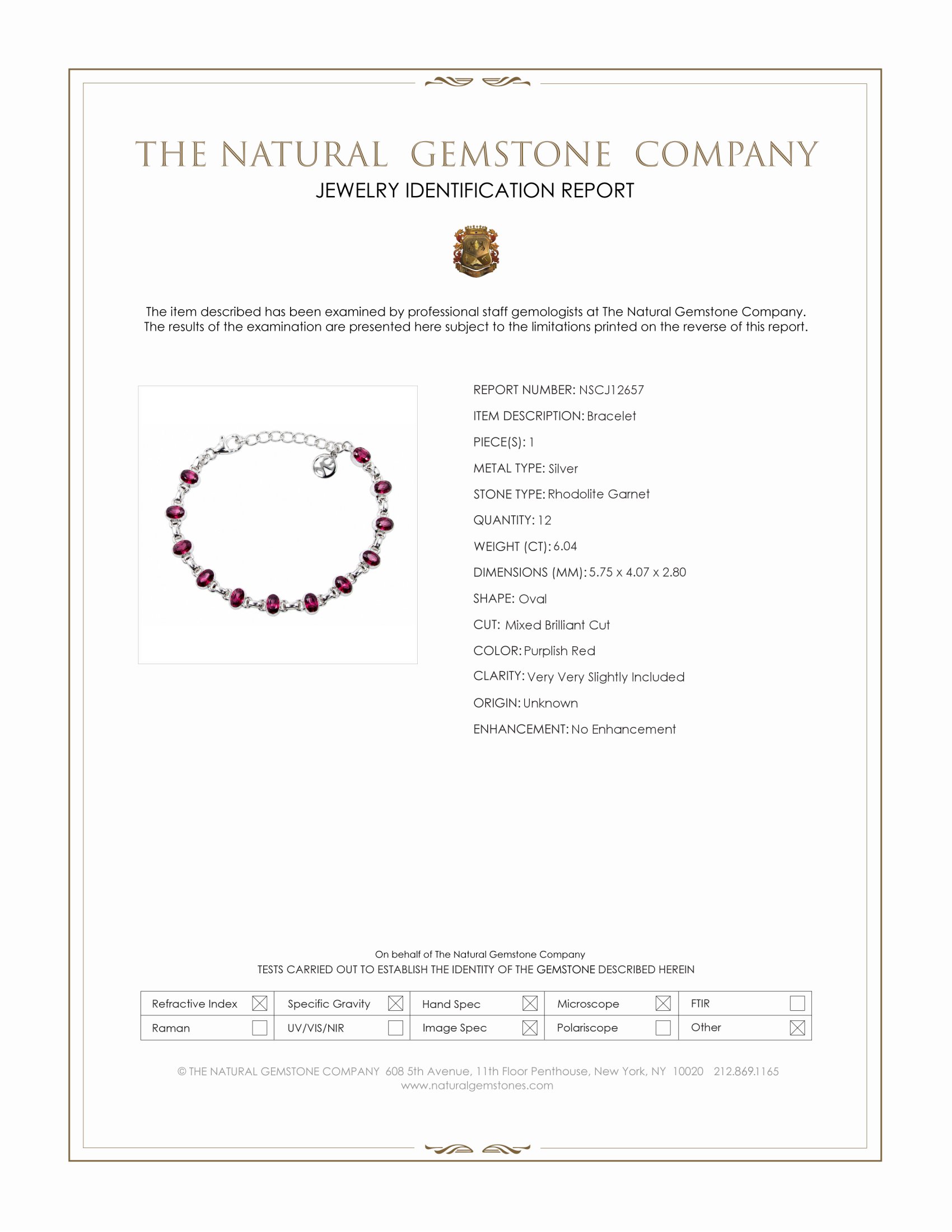 6.04 Ct.Tw. Purplish Red Rhodolite Garnet Bezel Bracelet, Silver