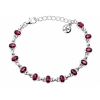 6.04 Ct.Tw. Rhodolite Garnet Silver bracelet