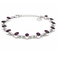 6.04&nbsp;Ct.Tw.Total Carat Weight Purplish Red Rhodolite Garnet Bezel Bracelet, Silver Image