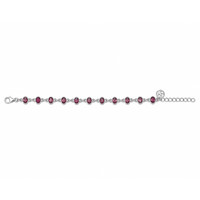6.04 Ct.Tw.Total Carat Weight Purplish Red Rhodolite Garnet Bezel Bracelet, Silver Image