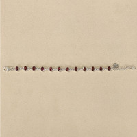 6.04&nbsp;Ct.Tw.Total Carat Weight Purplish Red Rhodolite Garnet Bezel Bracelet, Silver Life Style