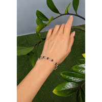 6.04&nbsp;Ct.Tw.Total Carat Weight Purplish Red Rhodolite Garnet Bezel Bracelet, Silver Life Style