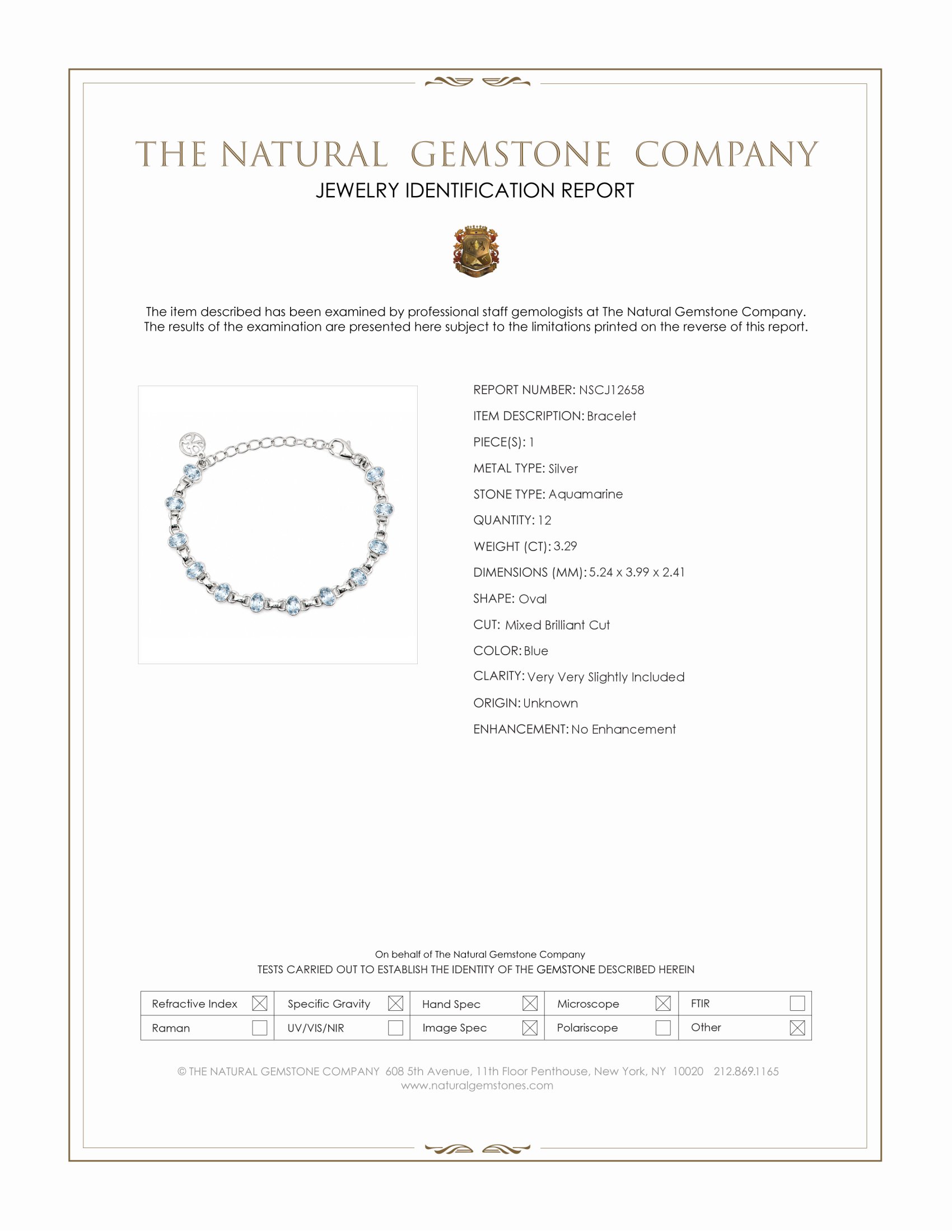 3.29 Ct.Tw. Blue Aquamarine Bezel Bracelet, Silver