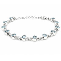3.29 Ct.Tw.Total Carat Weight Blue Aquamarine Bezel Bracelet, Silver Image