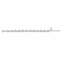 3.29 Ct.Tw.Total Carat Weight Blue Aquamarine Bezel Bracelet, Silver Image