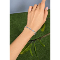 3.29&nbsp;Ct.Tw.Total Carat Weight Blue Aquamarine Bezel Bracelet, Silver Life Style