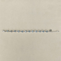 3.29 Ct.Tw.Total Carat Weight Blue Aquamarine Bezel Bracelet, Silver Life Style