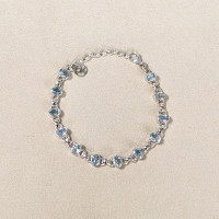3.29&nbsp;Ct.Tw.Total Carat Weight Blue Aquamarine Bezel Bracelet, Silver Life Style