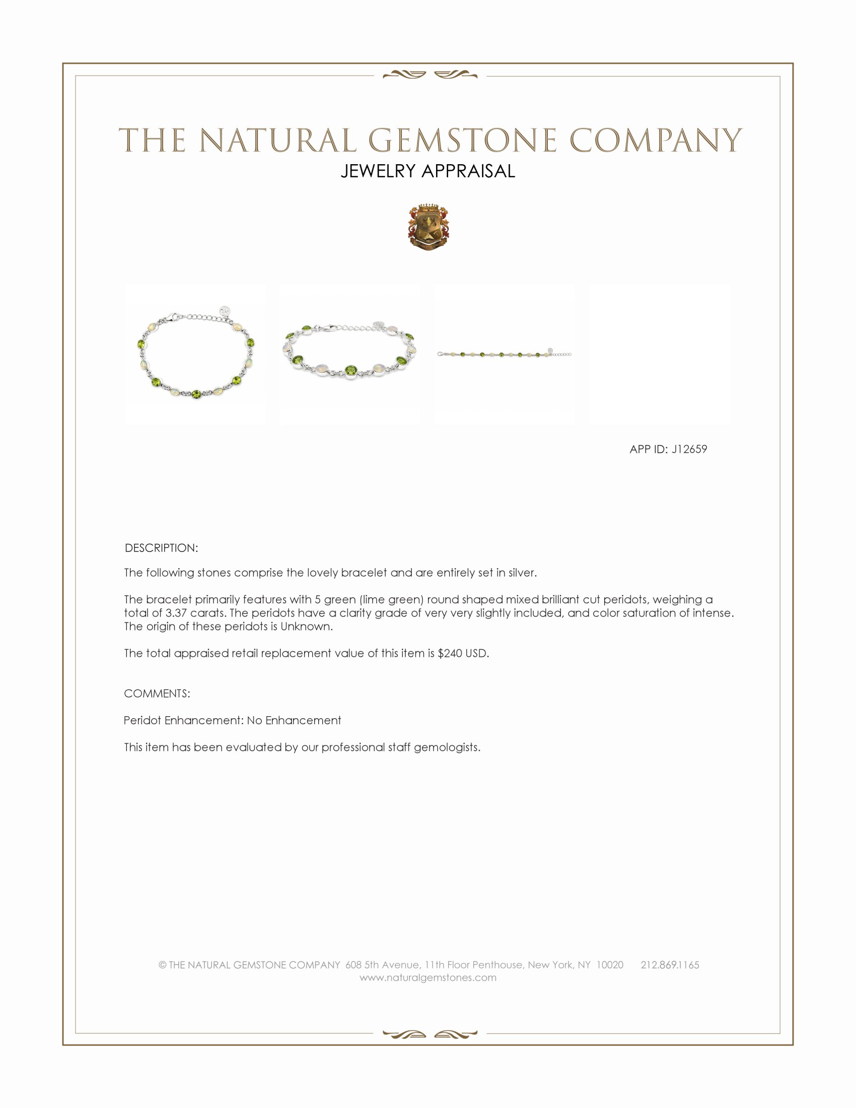 6.83 Ct.Tw. Multi Color Crystal Opal (Jelly Opal) and Green (Lime Green) Peridot Bezel Bracelet, Silver