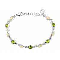 6.83 Ct.Tw. Peridot and Opal Silver bracelet