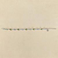 6.83&nbsp;Ct.Tw.Total Carat Weight Multi Color Crystal Opal (Jelly Opal) and Green (Lime Green) Peridot Bezel Bracelet, Silver Life Style