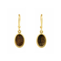 1.77&nbsp;Ct.Tw.Total Carat Weight Multi Color Opal Bezel Earrings, 18K Gold Plated Silver Image
