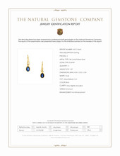 1.69 Ct.Tw.Total Carat Weight Blue Kyanite Drops Earrings, 18K Gold Plated Silver Scan Report