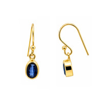 1.69&nbsp;Ct.Tw.Total Carat Weight Blue Kyanite Drops Earrings, 18K Gold Plated Silver Image