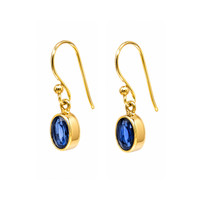 1.69&nbsp;Ct.Tw.Total Carat Weight Blue Kyanite Drops Earrings, 18K Gold Plated Silver Image