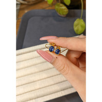 1.69 Ct.Tw.Total Carat Weight Blue Kyanite Drops Earrings, 18K Gold Plated Silver Life Style