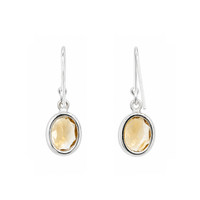 4.18 Ct.Tw.Total Carat Weight Yellow Citrine Bezel Earrings, Silver Image