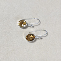 4.18&nbsp;Ct.Tw.Total Carat Weight Yellow Citrine Bezel Earrings, Silver Life Style
