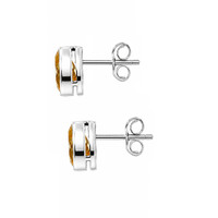 1.55 Ct.Tw.Total Carat Weight Yellow Citrine Studs Earrings, Silver Image