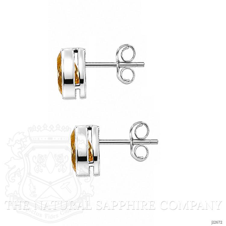 1.55 Ct.Tw. Yellow Citrine Studs Earrings, Silver
