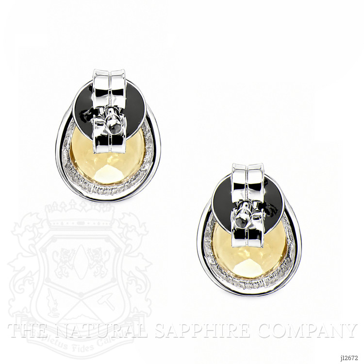1.55 Ct.Tw. Yellow Citrine Studs Earrings, Silver