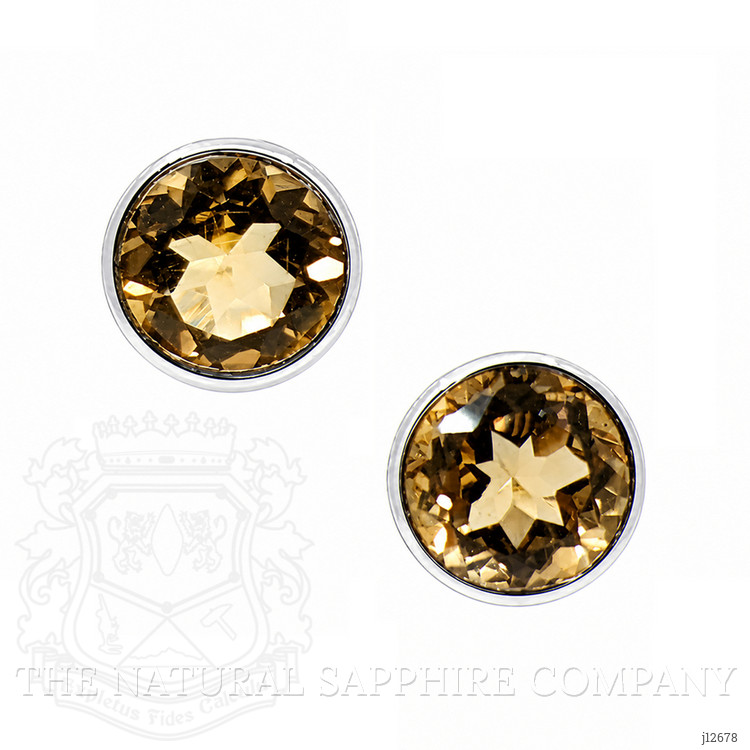 1.27 Ct.Tw. Yellow Citrine Studs Earrings, Silver