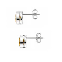 1.98 Ct.Tw.Total Carat Weight Yellow Citrine Studs Earrings, Silver Image
