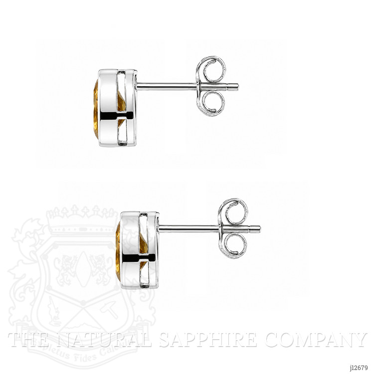 1.98 Ct.Tw. Yellow Citrine Studs Earrings, Silver