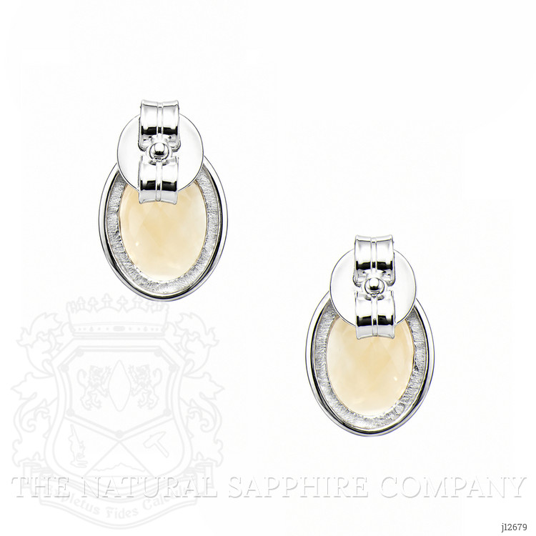 1.98 Ct.Tw. Yellow Citrine Studs Earrings, Silver